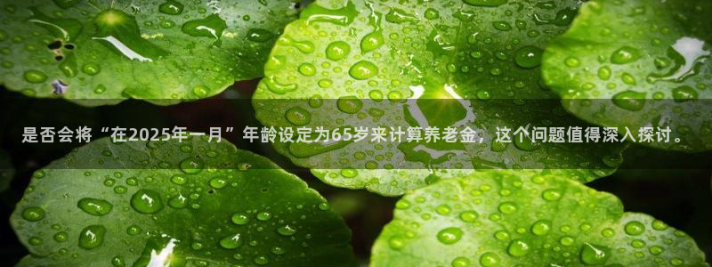 华信娱乐体育论坛：是否会将“在2025年一月”年龄设定为65岁来计算养老金，这个
